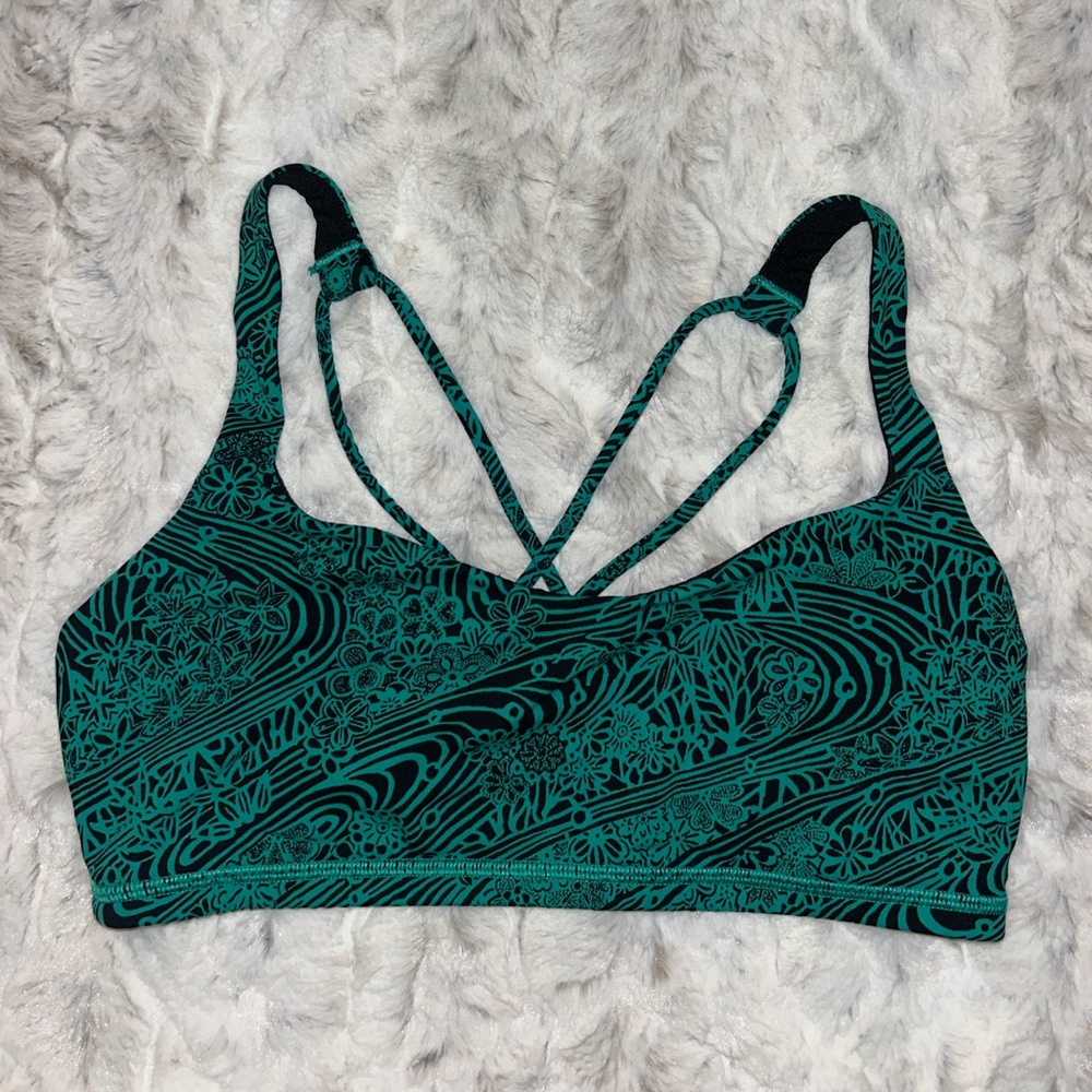 lululemon athletica Teal Floral Sports Bra